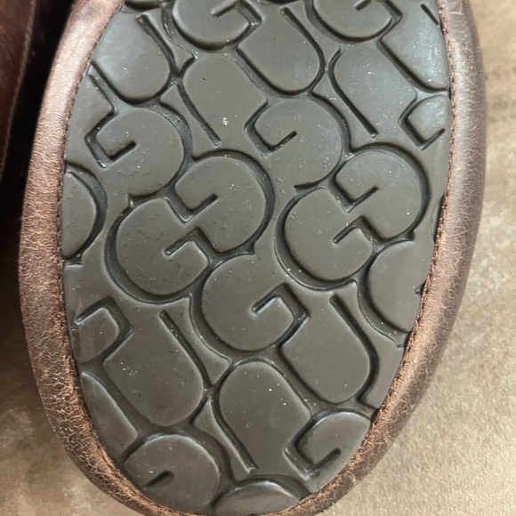 Mens UGG Shearling Leather Slippers Size-12 - Picture 10 of 11